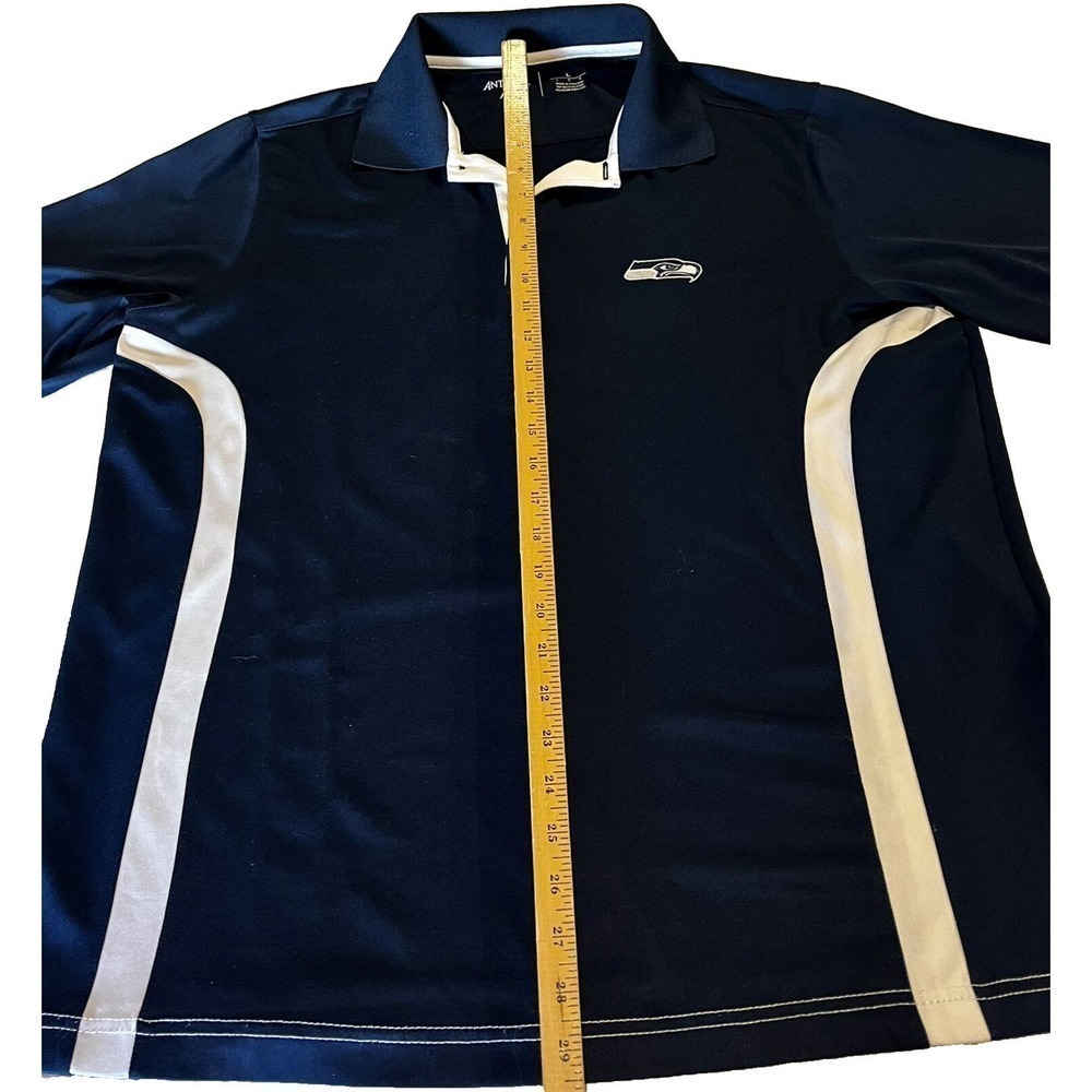 Seattle Seahawks Polo Shirt Mens Large Eagle Logo Football NFL Antigua Mens - Picture 4 of 6